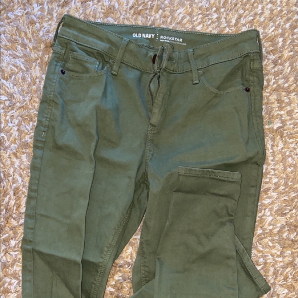 Old navy green rockstar jeans
